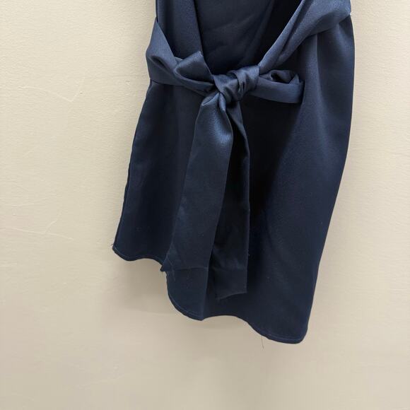 Marissa Webb One Shoulder Tie Mini Dress in Navy Blue 💛 - Picture 13 of 14